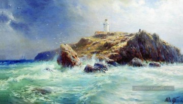 un phare 1895 Lev Lagorio russe Peinture à l'huile